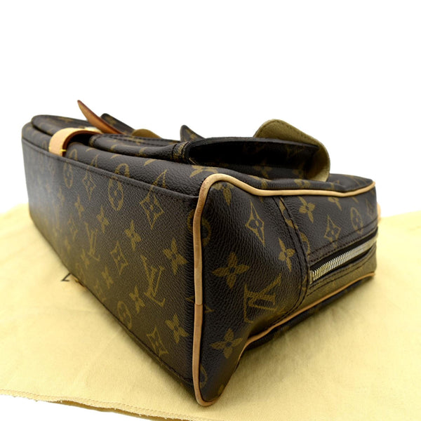 LOUIS VUITTON Manhattan GM Monogram Canvas Satchel Bag Brown