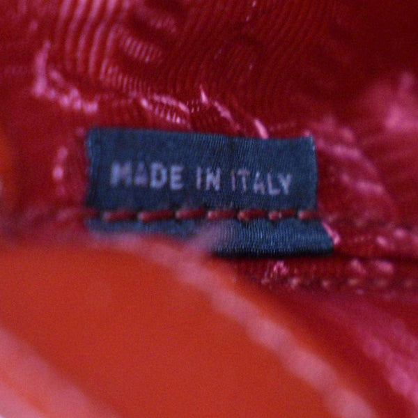 PRADA Promenade Small Saffiano Patent Leather Shoulder Bag Red