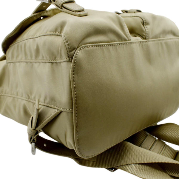 PRADA Double Front Pocket Re-Nylon Backpack Bag Beige