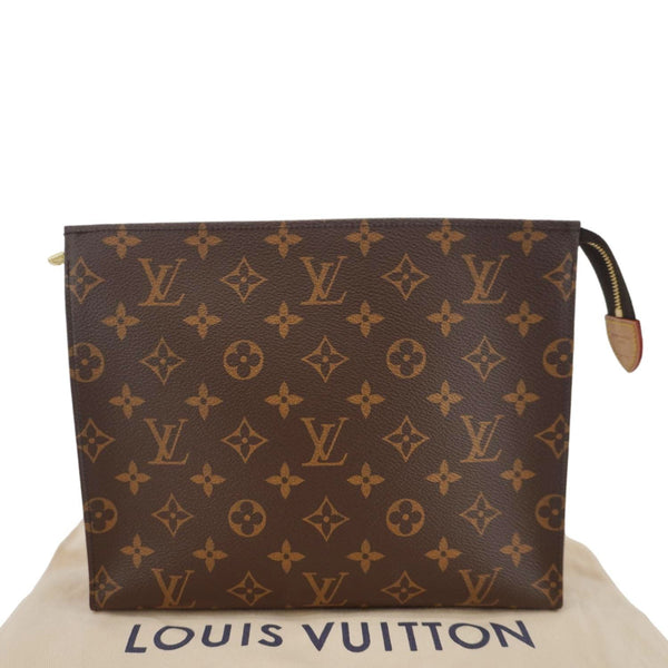 LOUIS VUITTON Poche Toilette NM Monogram Canvas Toiletry Pouch Brown