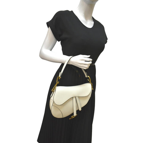 CHRISTIAN DIOR Saddle Grained Calfskin Leather Bag