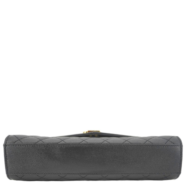 YVES SAINT LAURENT Envelope Medium Grain De Poudre Leather Shoulder Bag Black