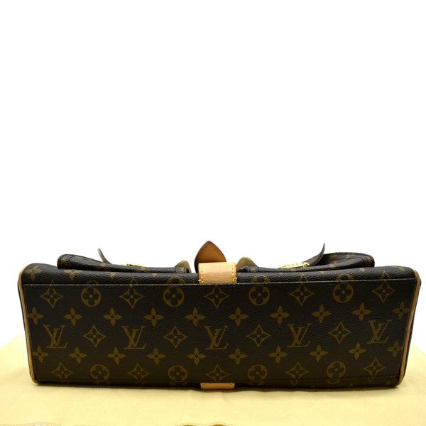 LOUIS VUITTON Manhattan GM Monogram Canvas Satchel Bag Brown