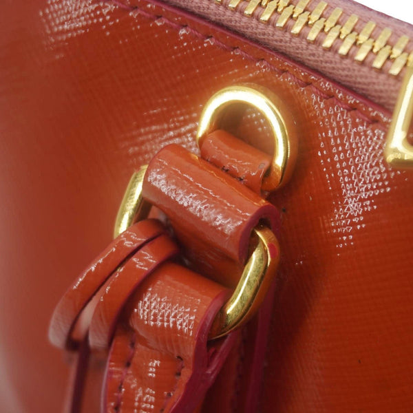 PRADA Promenade Tall Saffiano Leather Crossbody Bag Orange