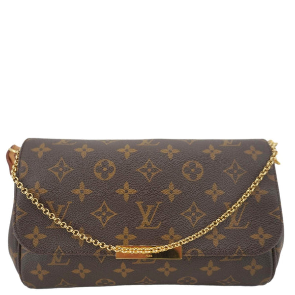 LOUIS VUITTON Favorite MM Monogram Canvas Shoulder Bag Brown
