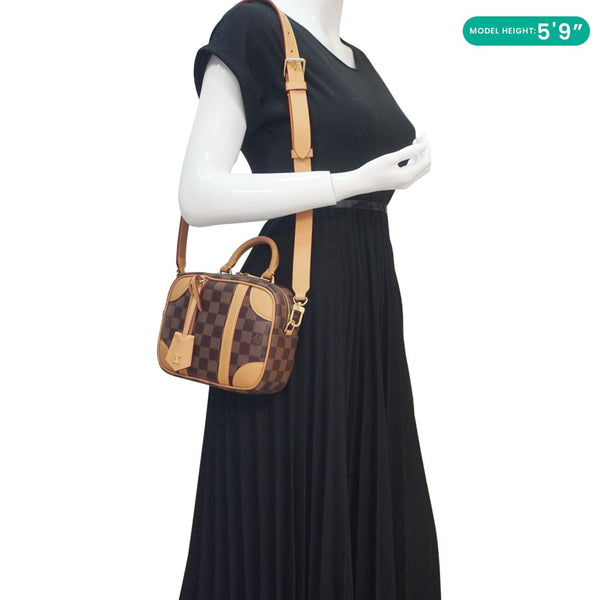 LOUIS VUITTON Valisette Souple BB Damier Ebene Shoulder Bag Brown