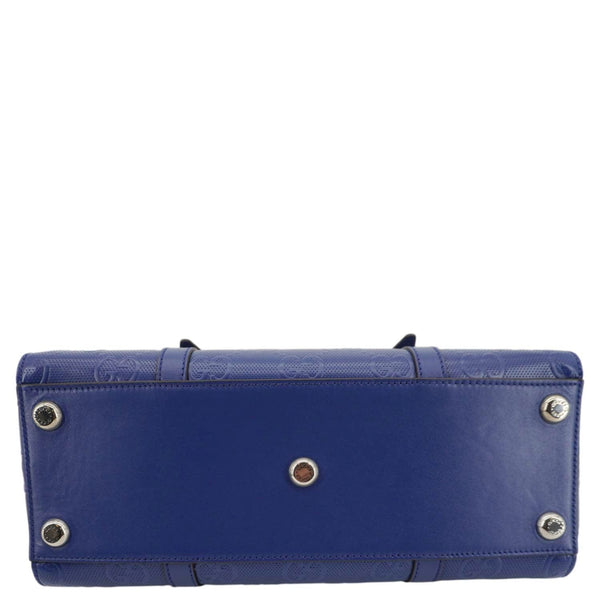 GUCCI Autre Marque GG Embossed Leather Tote Bag Blue 625774