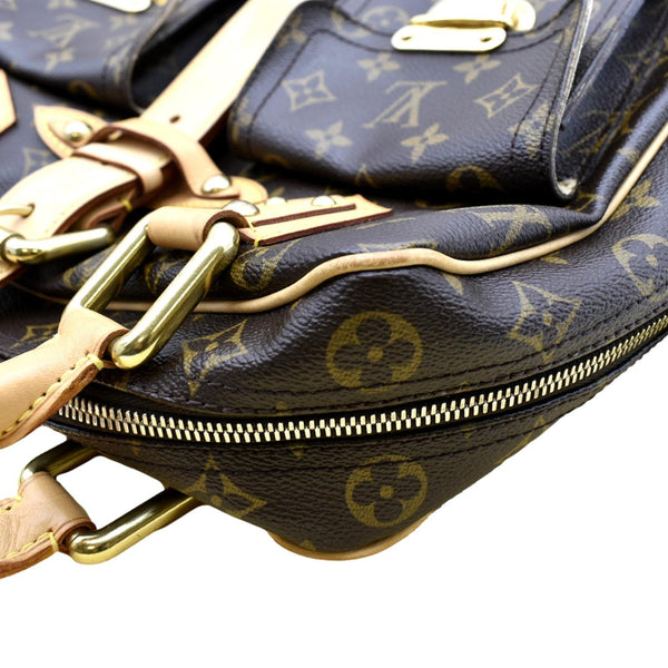 LOUIS VUITTON Manhattan GM Monogram Canvas Satchel Bag Brown