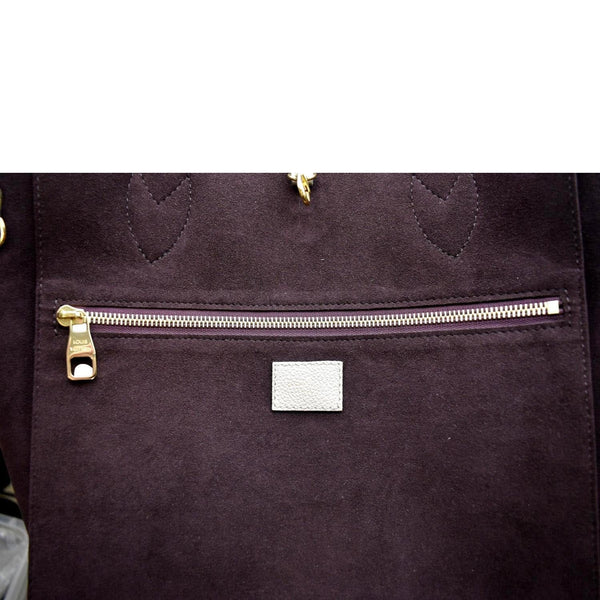 LOUIS VUITTON Neverfull MM Monogram Empreinte Tote Bag Tourterelle