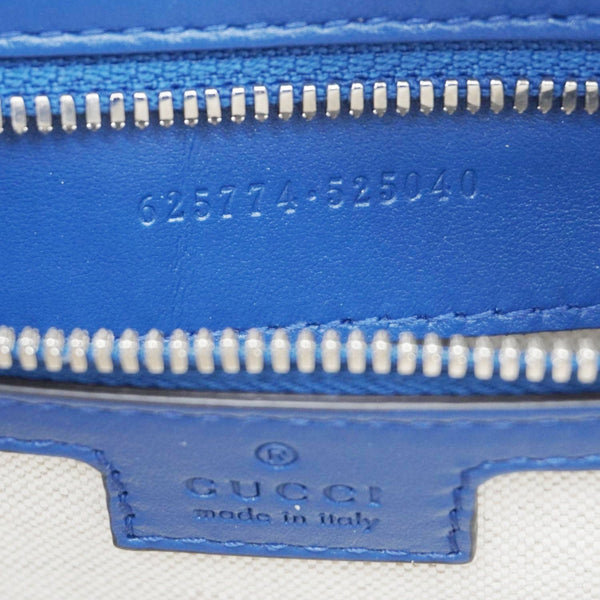 GUCCI Autre Marque GG Embossed Leather Tote Bag Blue 625774