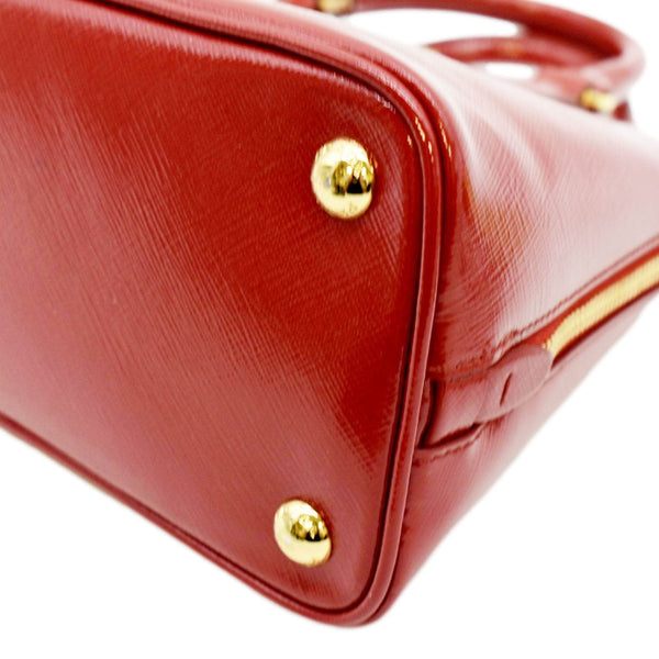 PRADA Promenade Small Saffiano Patent Leather Shoulder Bag Red