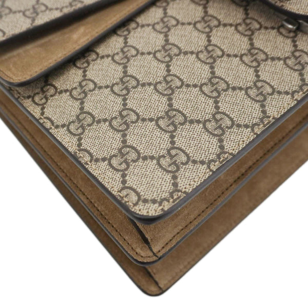 GUCCI Dionysus Medium GG Supreme Monogram Shoulder Bag Beige 403348