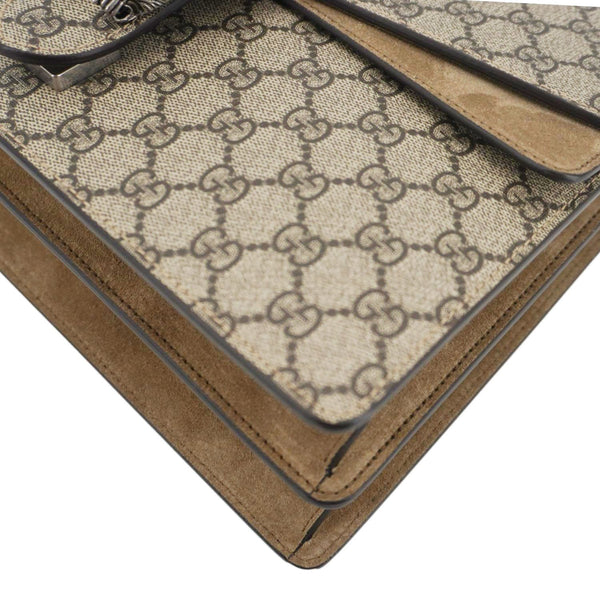 GUCCI Dionysus Medium GG Supreme Monogram Shoulder Bag Beige 403348