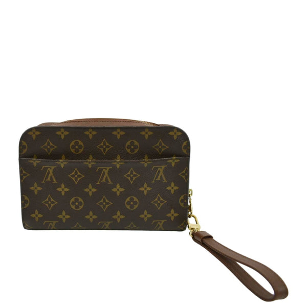 LOUIS VUITTON Orsay Monogram Canvas Clutch Bag Brown