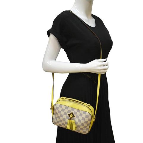 LOUIS VUITTON Saintonge Damier Azur Crossbody Bag White