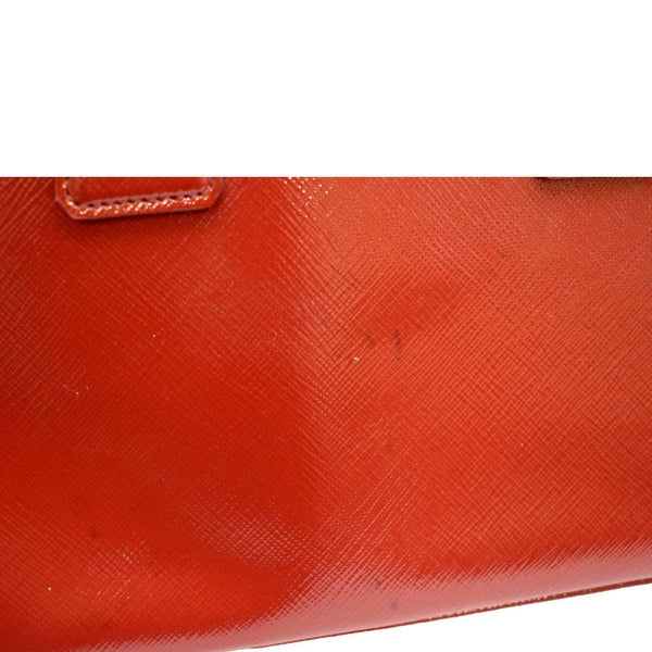 PRADA Promenade Small Saffiano Patent Leather Shoulder Bag Red