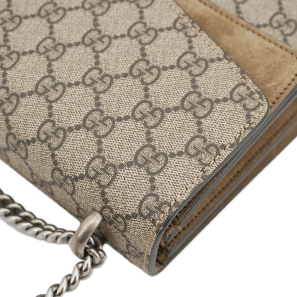 GUCCI Dionysus Medium GG Supreme Monogram Shoulder Bag Beige 403348