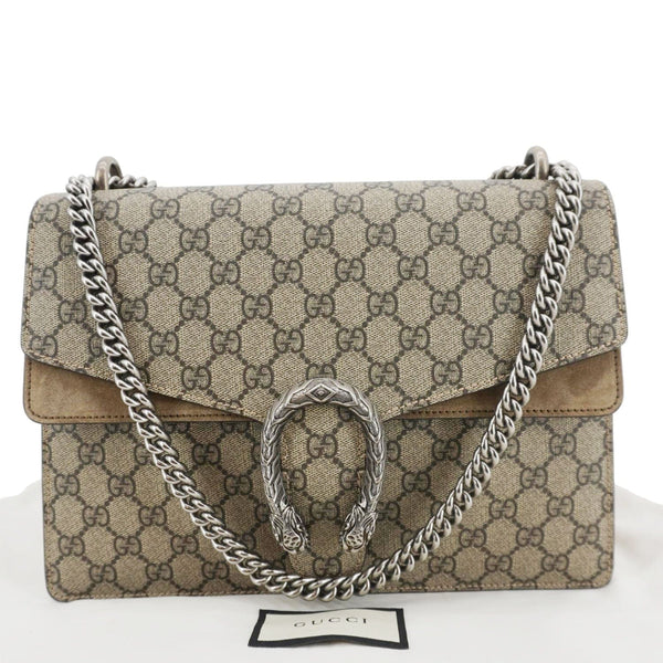 GUCCI Dionysus Medium GG Supreme Monogram Shoulder Bag Beige 403348