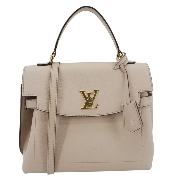 LOUIS VUITTON Lockme Ever MM Leather Shoulder Bag Greige
