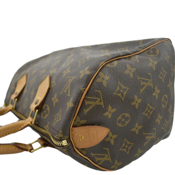 LOUIS VUITTON Speedy 30 Monogram Canvas Satchel Bag Brown