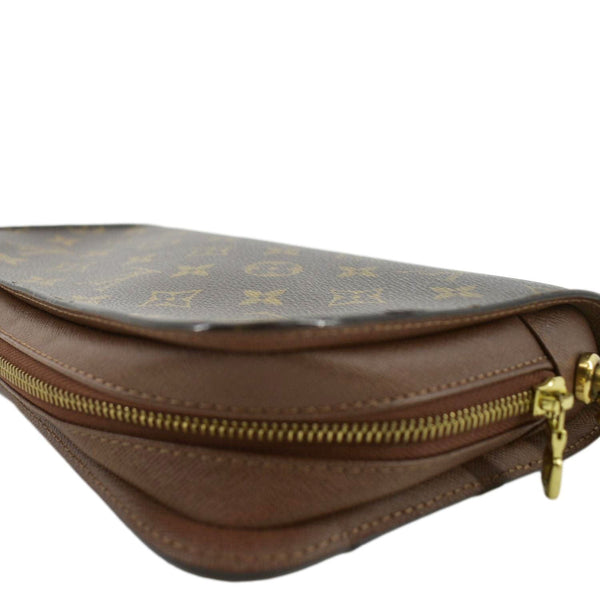 LOUIS VUITTON Orsay Monogram Canvas Clutch Bag Brown
