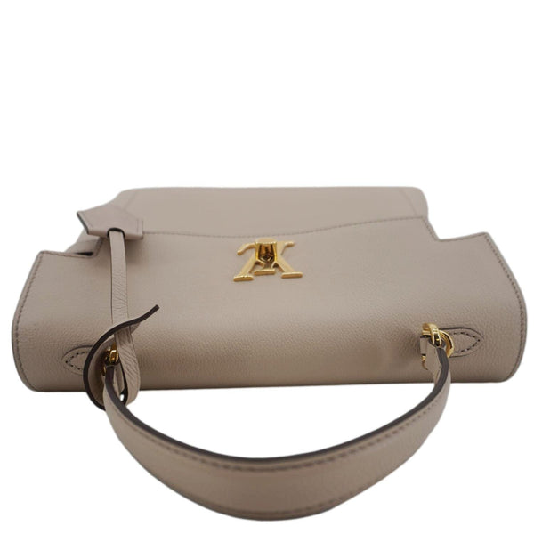 LOUIS VUITTON Lockme Ever MM Leather Shoulder Bag Greige