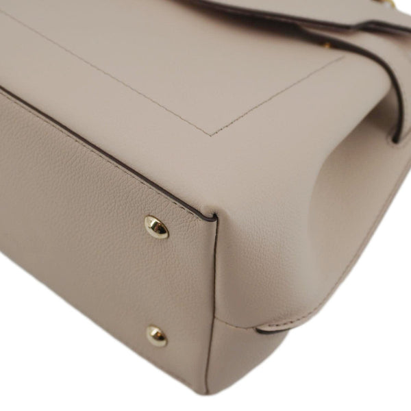 LOUIS VUITTON Lockme Ever MM Leather Shoulder Bag Greige