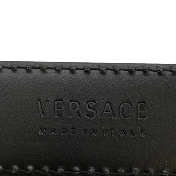 VERSACE La Medusa Buckle Calf Leather Belt Black Size 110/44