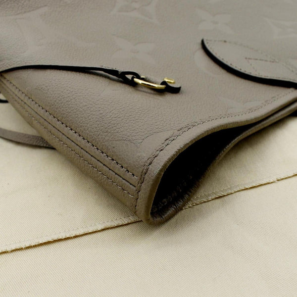 LOUIS VUITTON Neverfull MM Monogram Empreinte Tote Bag Tourterelle