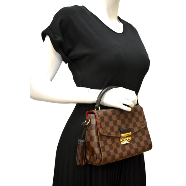 LOUIS VUITTON Croisette Damier Ebene Crossbody Bag Brown