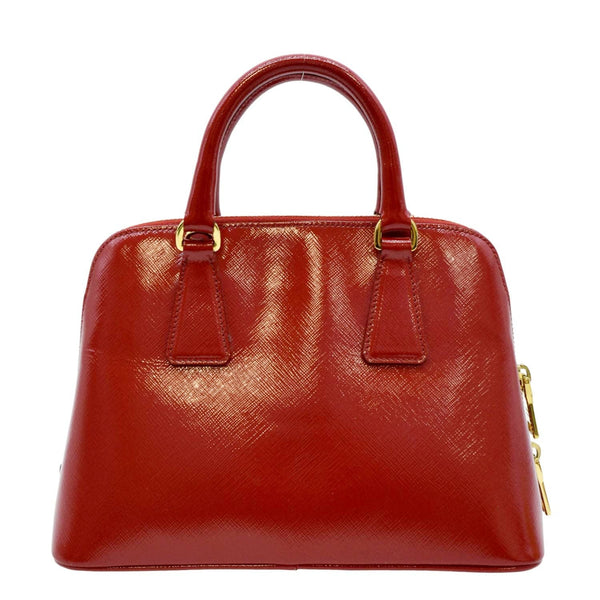 PRADA Promenade Small Saffiano Patent Leather Shoulder Bag Red