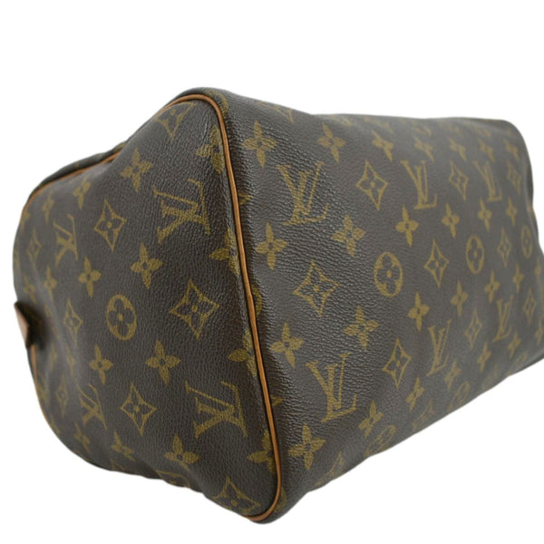 LOUIS VUITTON Speedy 30 Monogram Canvas Satchel Bag Brown