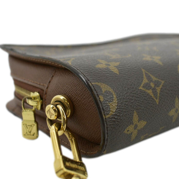 LOUIS VUITTON Orsay Monogram Canvas Clutch Bag Brown