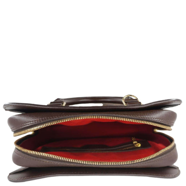 LOUIS VUITTON Triana Damier Ebene Satchel Bag Brown