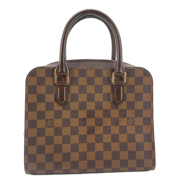 LOUIS VUITTON Triana Damier Ebene Satchel Bag Brown