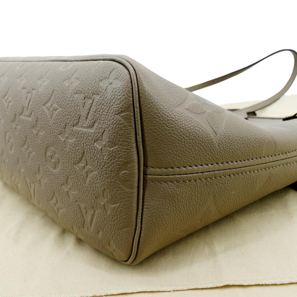 LOUIS VUITTON Neverfull MM Monogram Empreinte Tote Bag Tourterelle