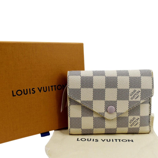LOUIS VUITTON Victorine Damier Azur Wallet White