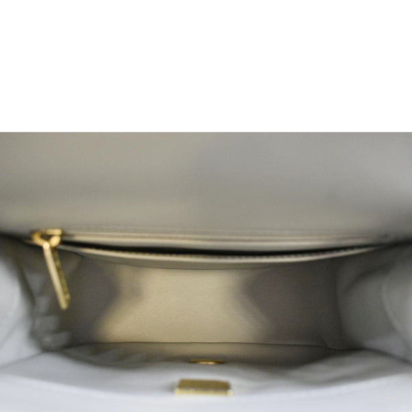 CHANEL CC Pearl Crush Mini Flap Quilted Lambskin Leather Shoulder Bag Light Grey