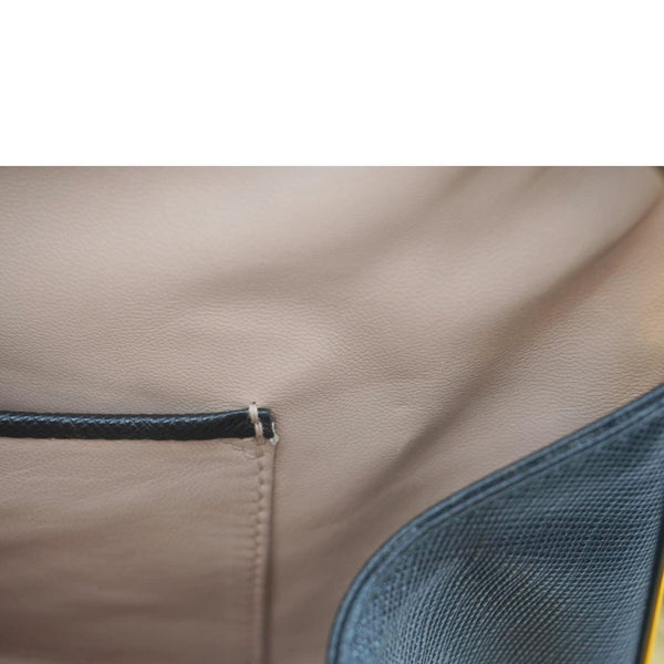 PRADA Frame Saffiano Leather Top Handle Bag Black