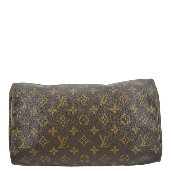 LOUIS VUITTON Speedy 30 Monogram Canvas Satchel Bag Brown