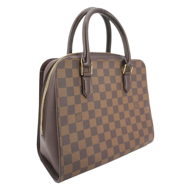 LOUIS VUITTON Triana Damier Ebene Satchel Bag Brown