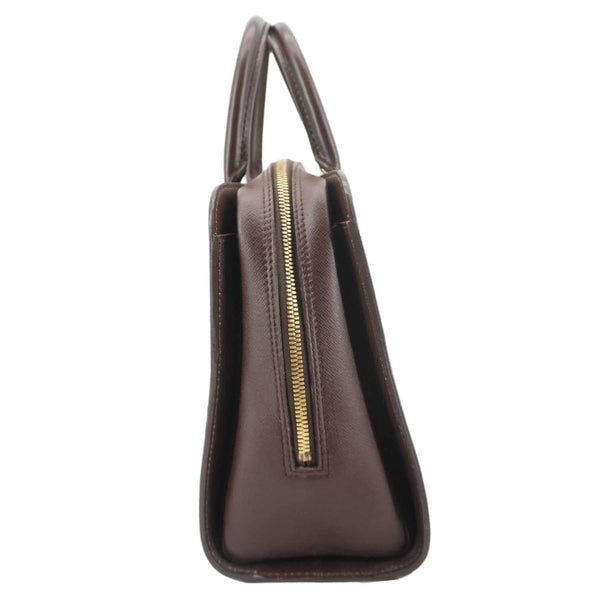 LOUIS VUITTON Triana Damier Ebene Satchel Bag Brown