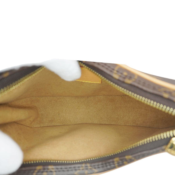 LOUIS VUITTON Loop Half Moon Monogram Canvas Shoulder Bag Brown