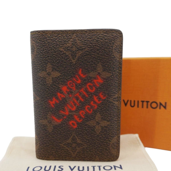 LOUIS VUITTON Pocket Organizer Monogram Canvas Wallet Brown