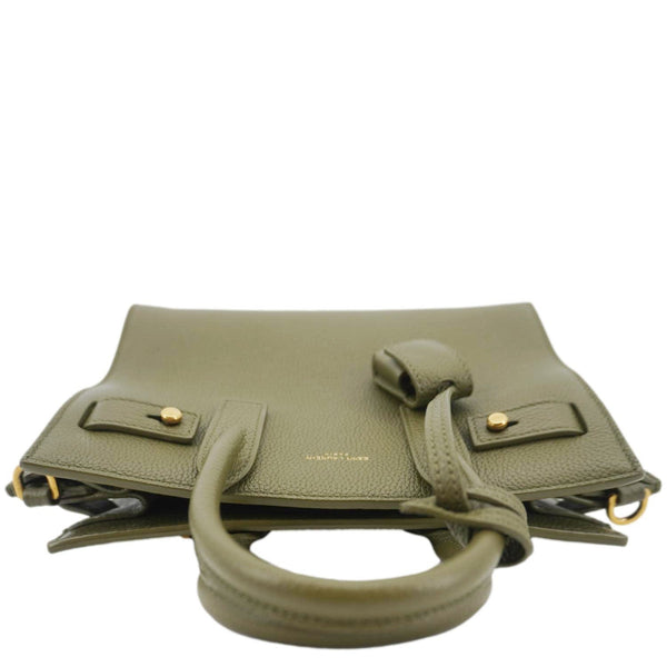 YVES SAINT LAURENT Sac De Jour Leather Shoulder Bag Olive Green