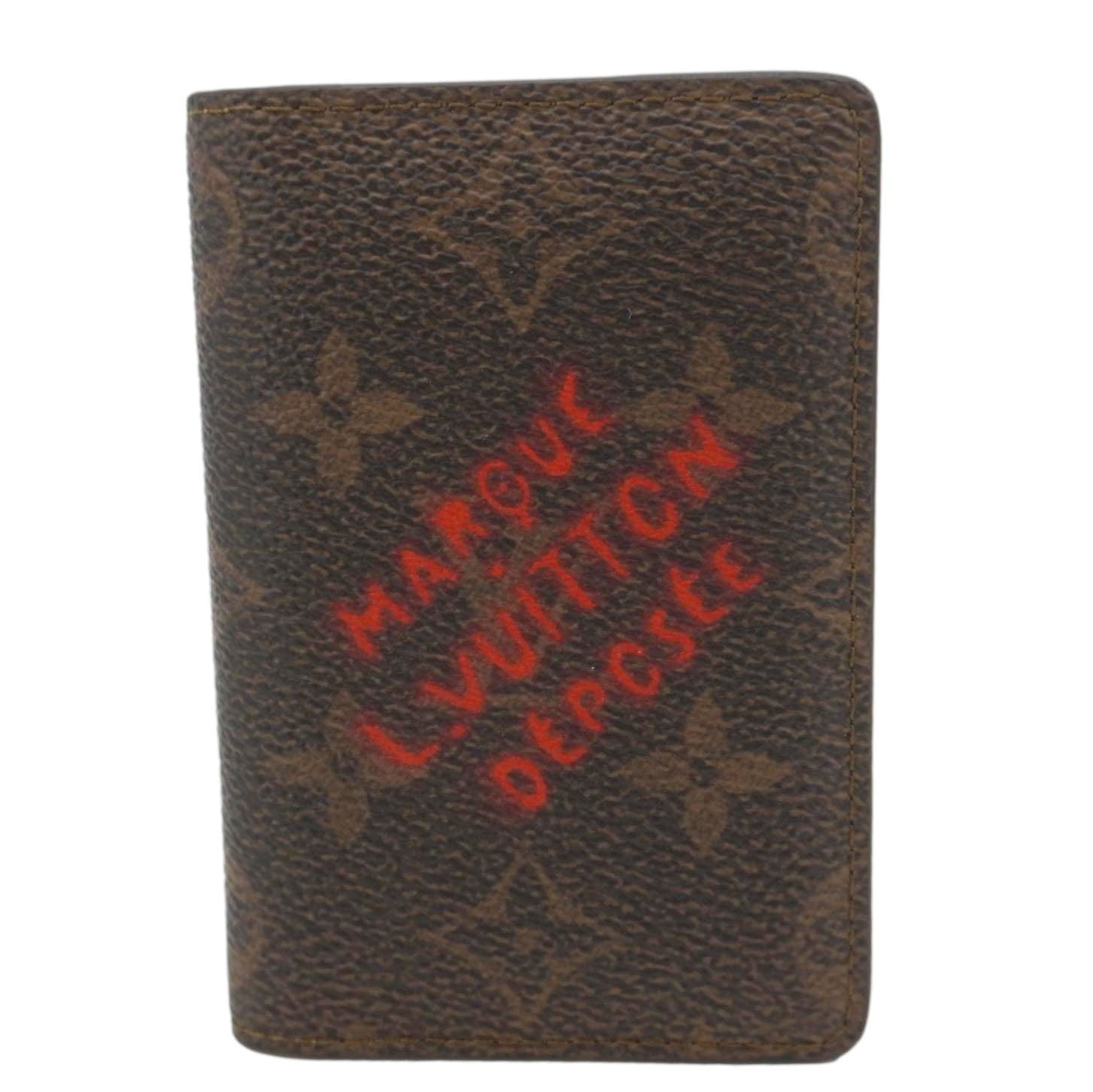 LOUIS VUITTON Pocket Organizer Monogram Canvas Wallet Brown