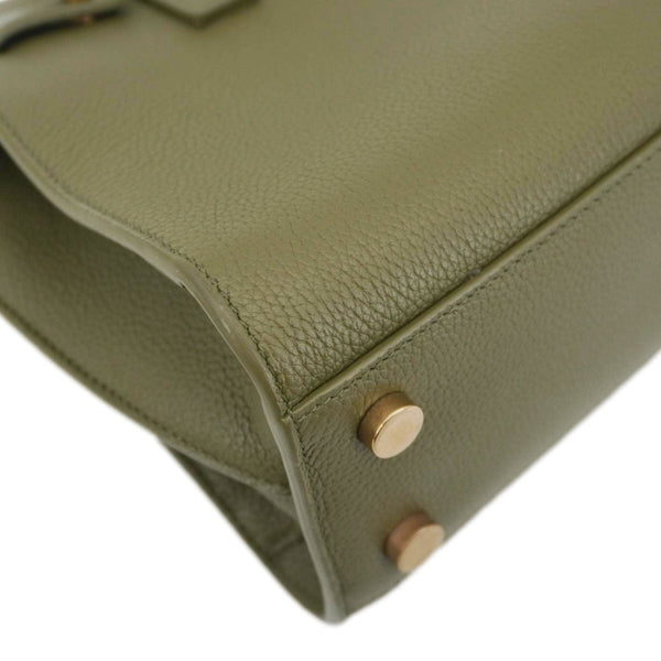 YVES SAINT LAURENT Sac De Jour Leather Shoulder Bag Olive Green