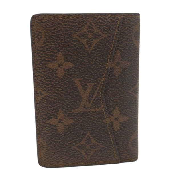 LOUIS VUITTON Pocket Organizer Monogram Canvas Wallet Brown