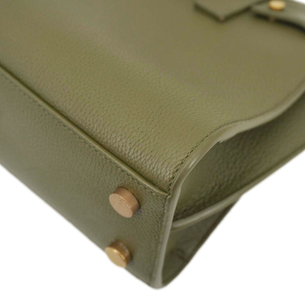 YVES SAINT LAURENT Sac De Jour Leather Shoulder Bag Olive Green