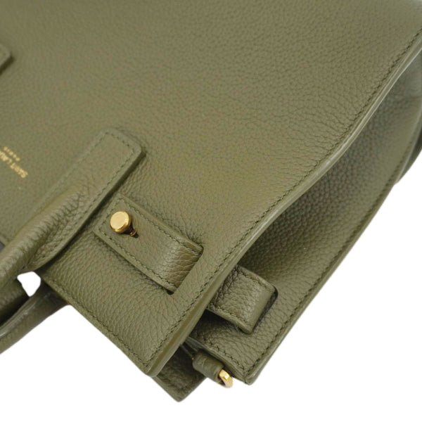 YVES SAINT LAURENT Sac De Jour Leather Shoulder Bag Olive Green